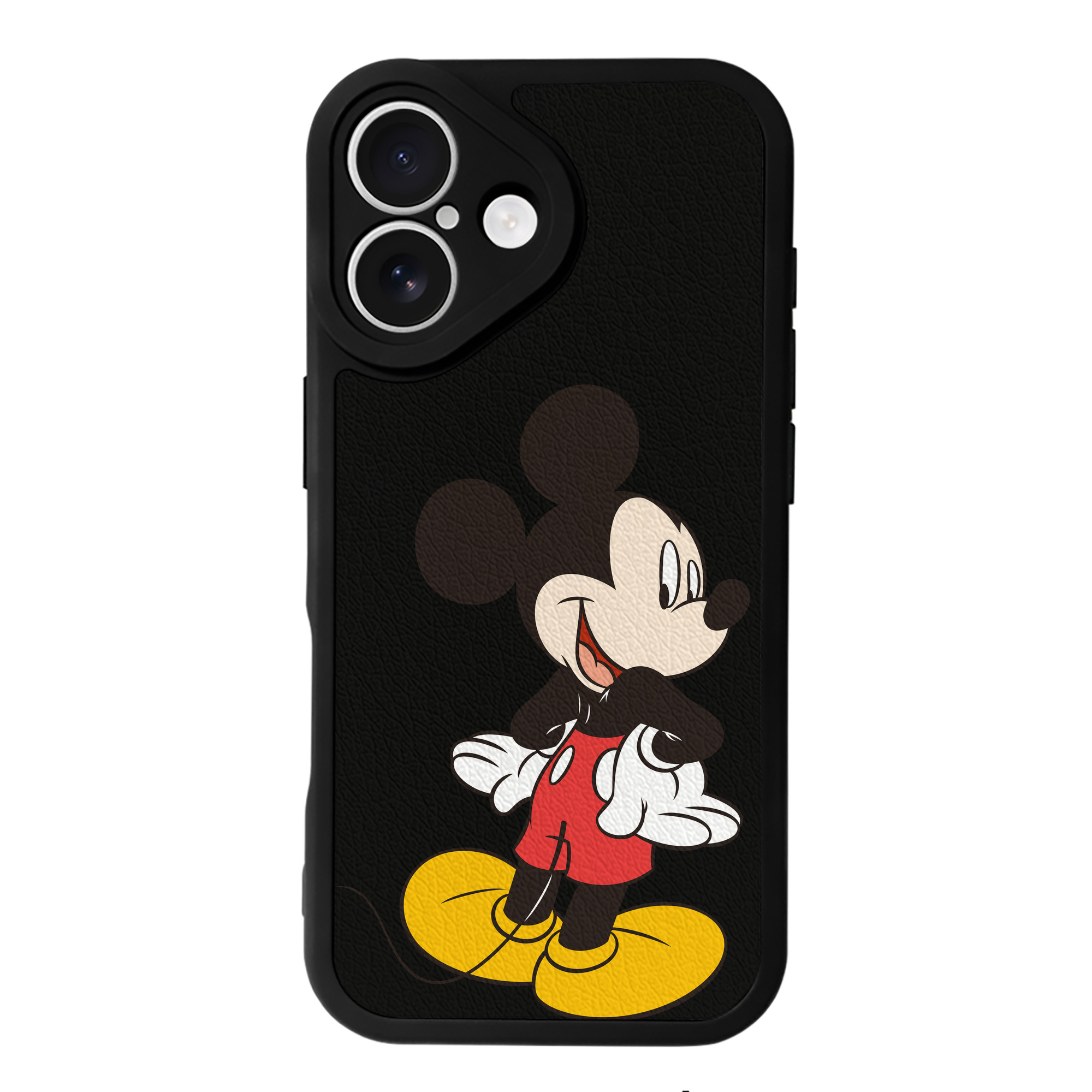 （画像用） ミッキーマウス Mickey Mouse 【iPhone 16シリーズ対応】シリコンスマホケース（レザー調） 材質：シリコン
